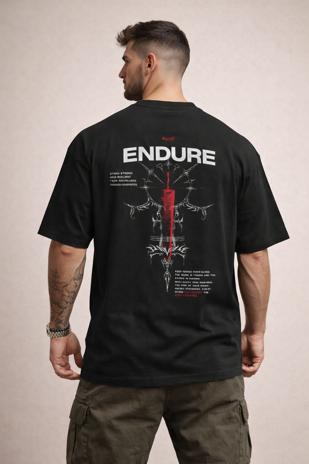 Endure Pain - Men’s French Terry Oversized Tee
