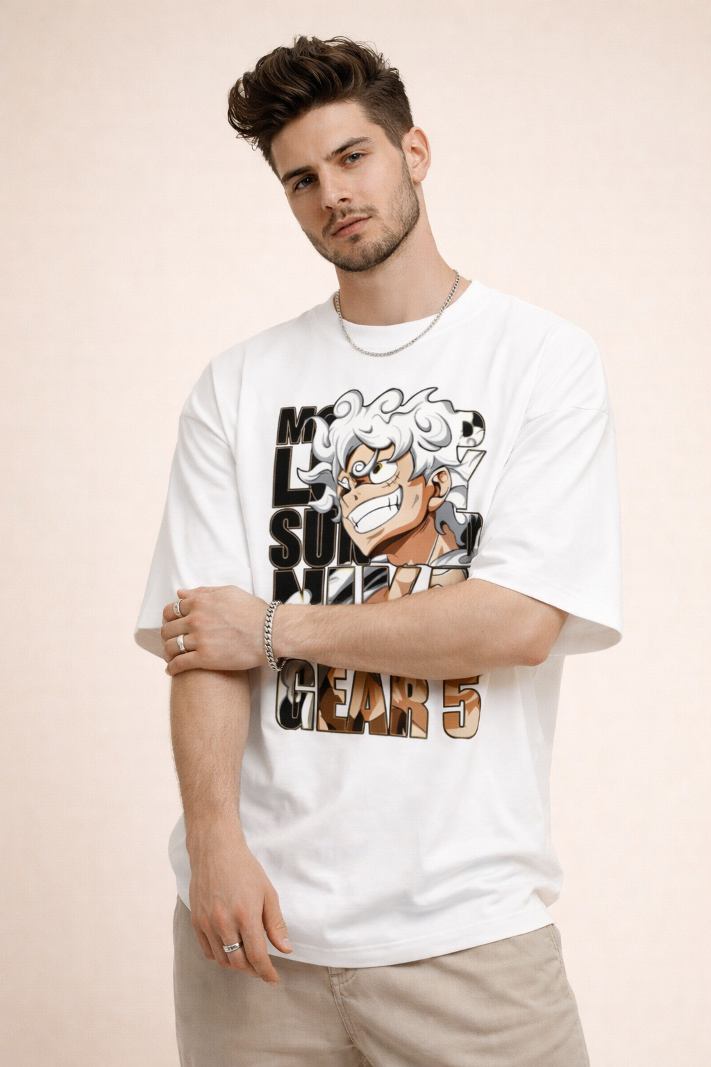 Awakened Smile - Men’s French Terry Oversized Tee