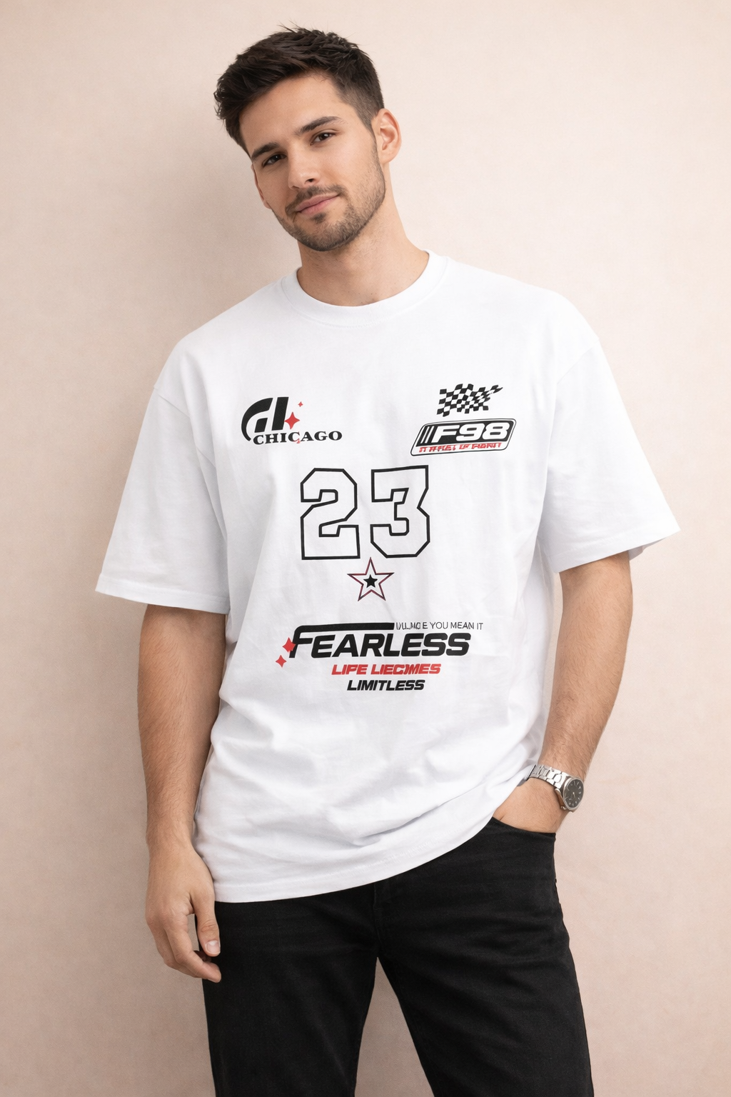 Fearless - Men’s French Terry Oversized Tee