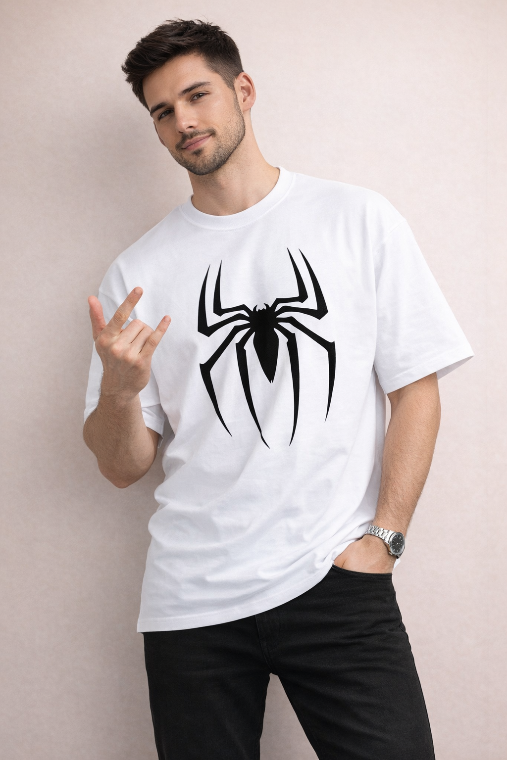 Spider Emblem - Men’s French Terry Oversized Tee