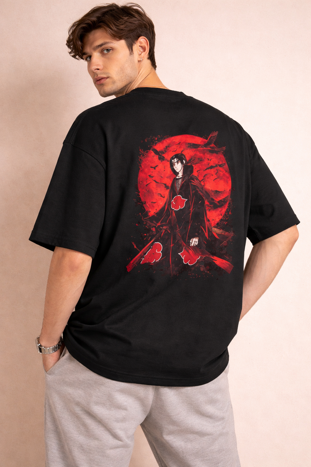 Uchiha Eclipse - Men’s French Terry Oversized Tee